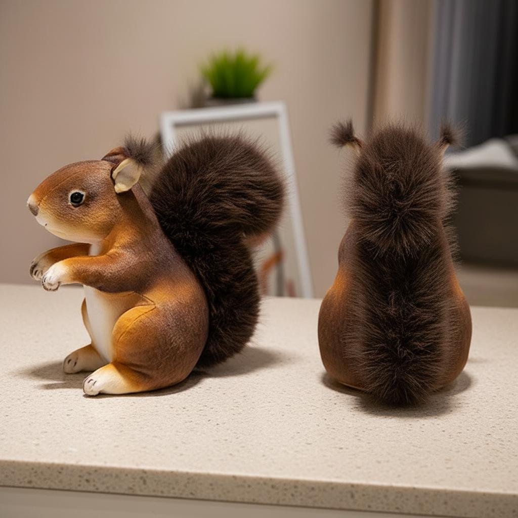 Realistic Squirrel Plush Toy Cute Lifelike Stuffed Animal Adorable Soft Doll Cuddle Pillow Boys Girl Kids Bedtime Companion Gift