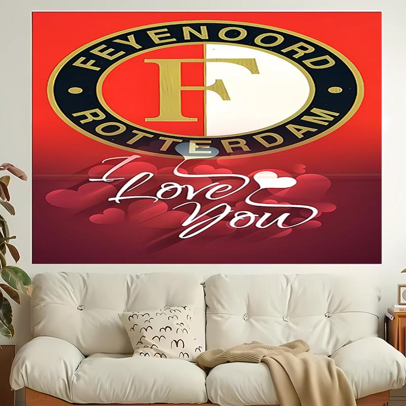 1pc Feyenoord Rotterdam logo Tapestry, Living Room, Bedroom, Office, Party Decor, Ideal Festive Gift