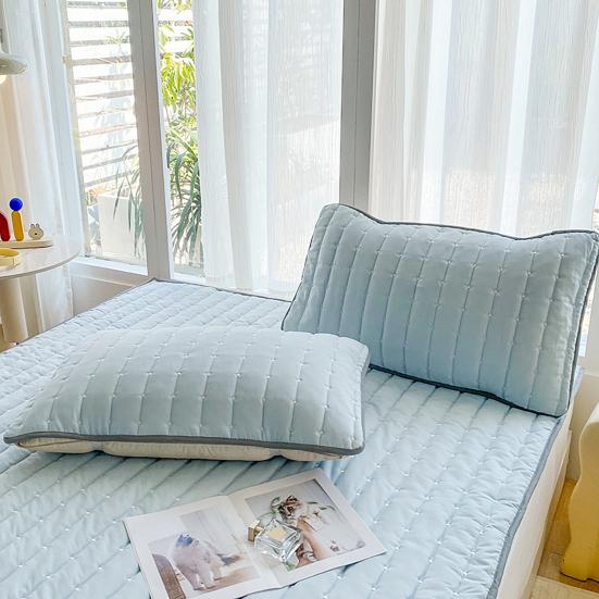 Наволочка-протектор с резинками, дорожная наволочка, противоскользящая стеганая вафельная наволочка