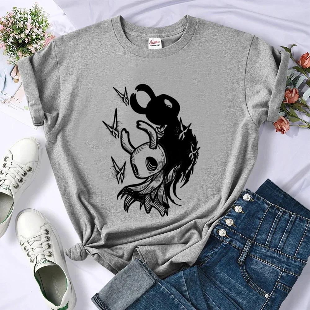 Hollow Knight top tees shoujo 80s party goth alternative manga t shirt cheap anime Psychedelic cute grunge