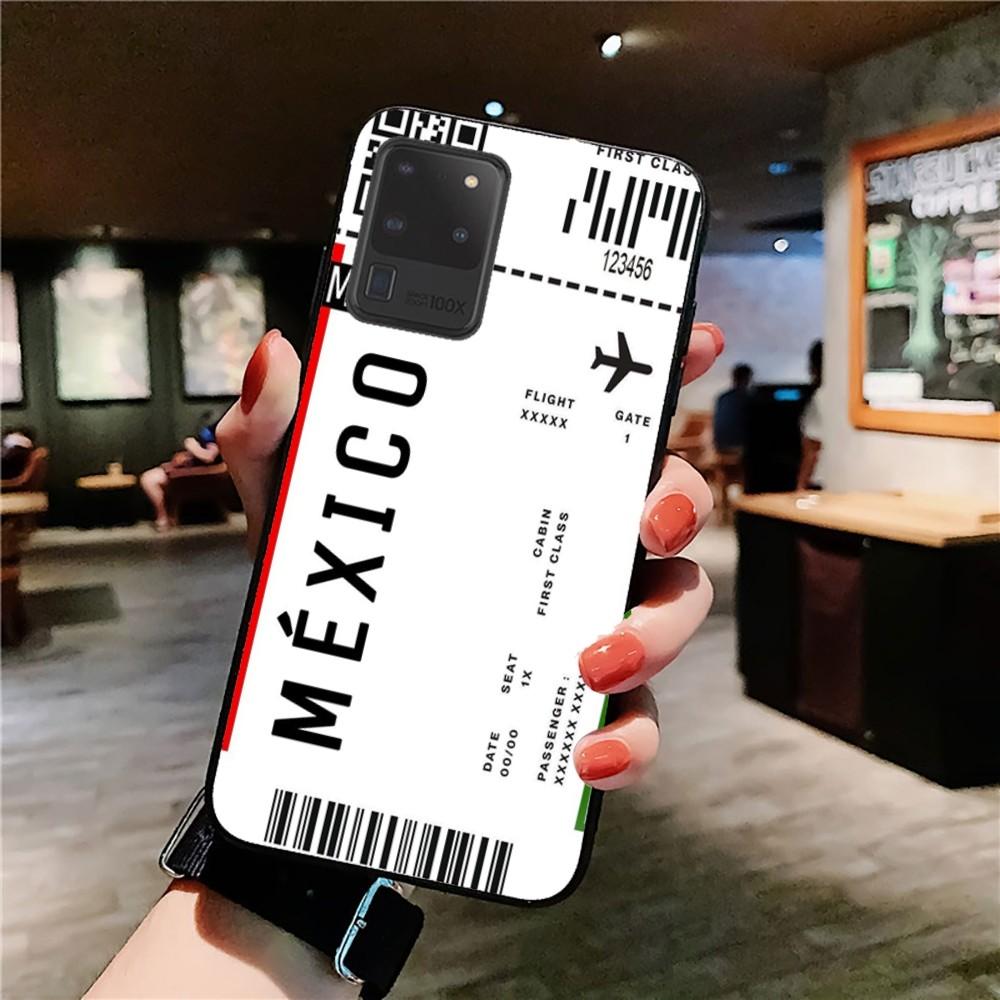 Cute FIRST CLASS PLANE TICKET Phone Case For Samsung S 9 10 20 21 22 23 30 23 24 plus lite Ultra FE S10lite Fundas