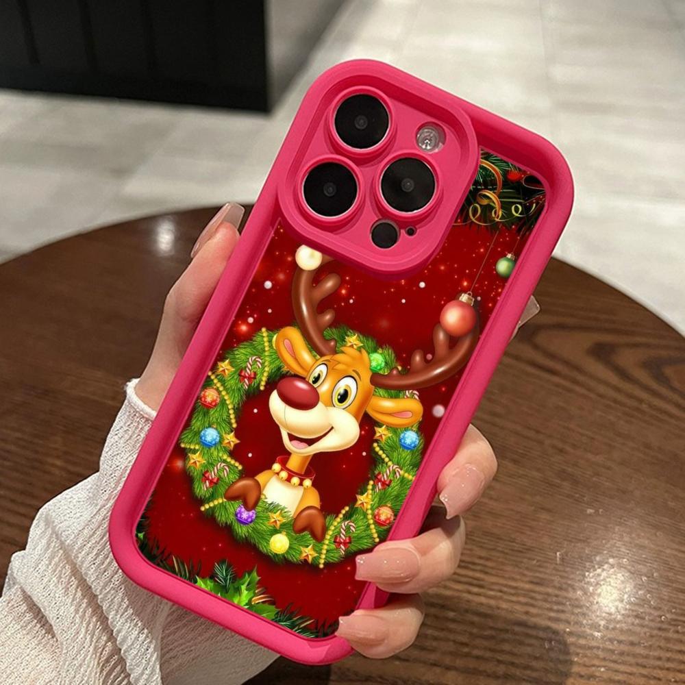 Чехлы для телефонов Ae117 Merry Christmas Happy New Year для iPhone 16 14 13 11 Pro Max 15 7 8 Plus 12 mini XR XS Max Angel Eye Ladder Protective Cover