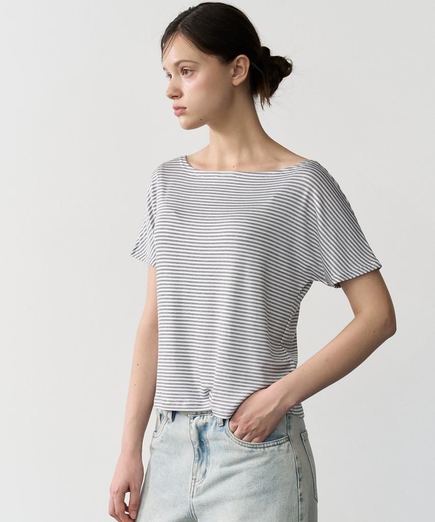BIBYSEOB Dolman Stripe T-Shirt White [T62]