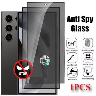 Защитная пленка для экрана Samsung Galaxy S24 S23 Ultra, закаленное стекло с защитой от шпионажа, разблокировка по отпечаткам пальцев для Samsung S22 S21 Plus
