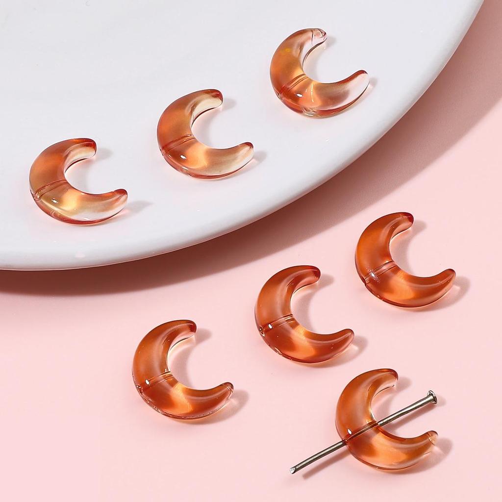 Разноцветные стеклянные бусины в форме полумесяца 15х12мм 10шт. Для изготовления украшений DIY Браслет Ожерелье