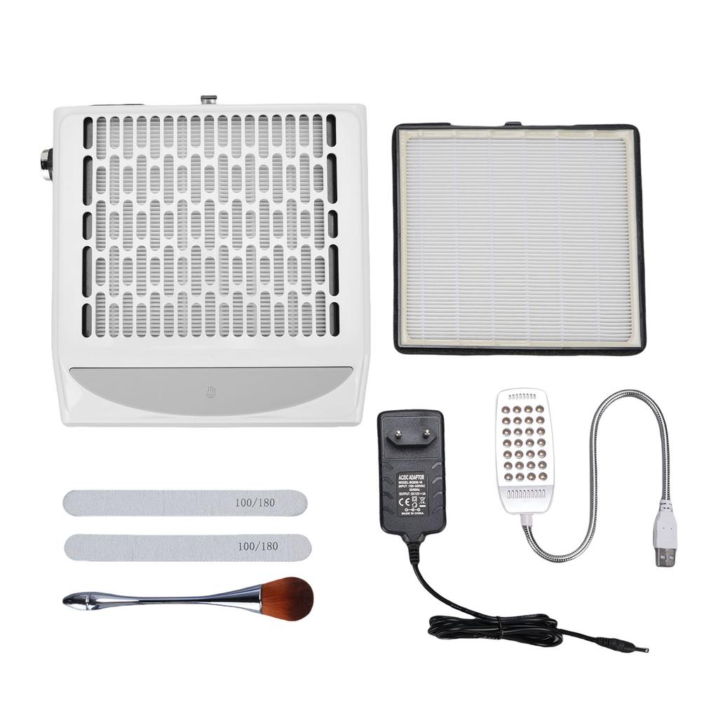 Пылесборник для ногтей с регулируемой скоростью, низким уровнем шума, вакуумный пылесборник для ногтей 4500 об/мин со светодиодной подсветкой Br