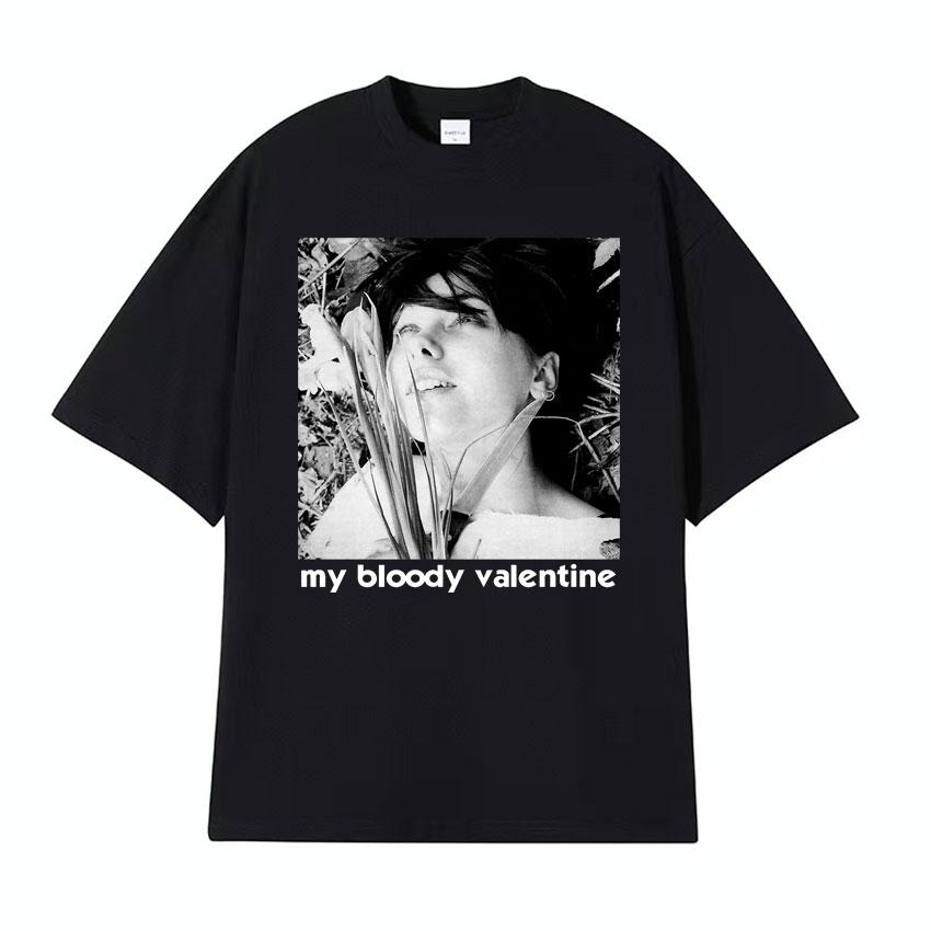 Футболка с графическим принтом 90-х Shoegaze группы Slowdive Футболка My Bloody Valentine Мужская Женская Одежда Хип-Хоп Эстетика Футболка Уличная Одежда
