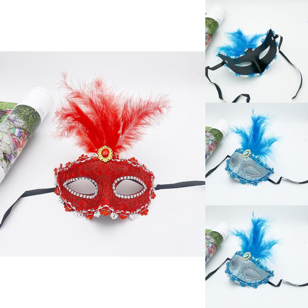 Halloween Princess Feather Mask For Costume Parties And Photography