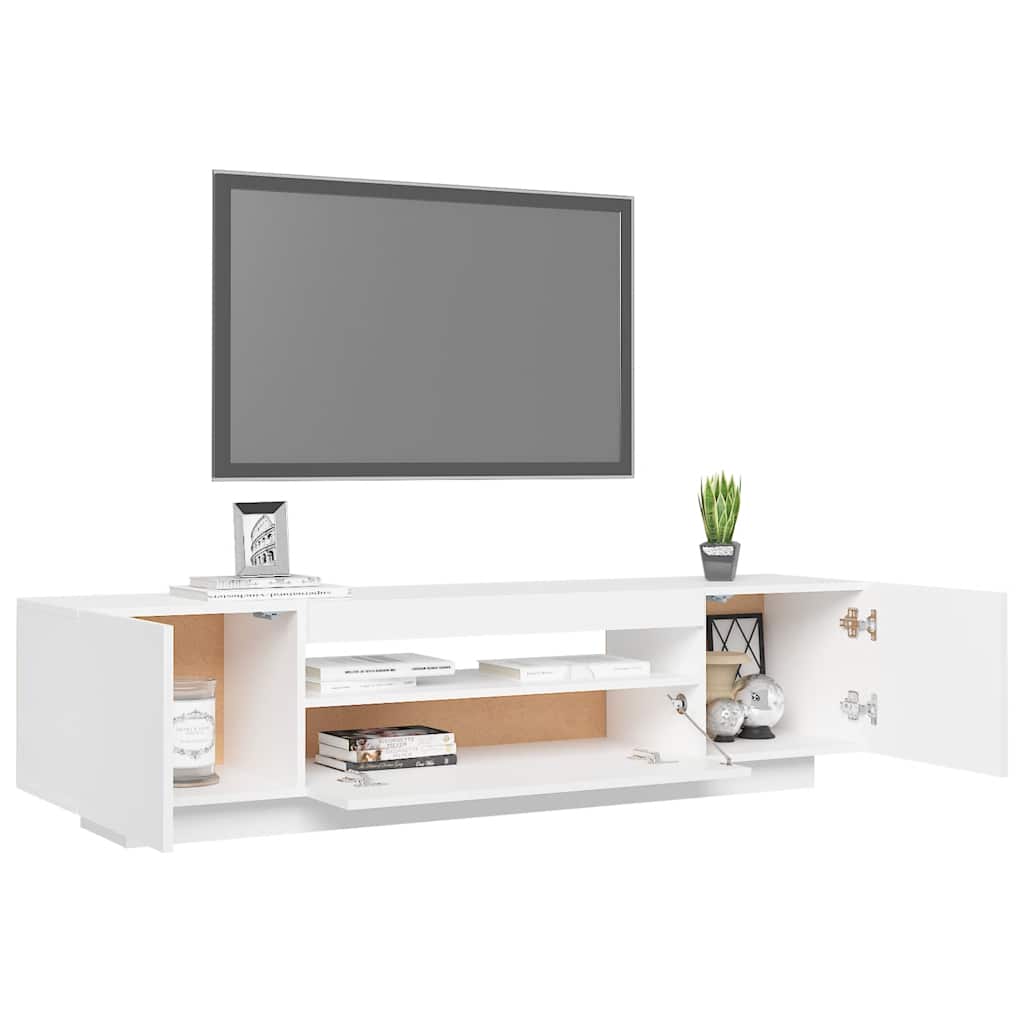 Vidaxl Szafka Tv Z Oświetleniem Led, Biała, 160X35X40 Cm