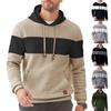 Мужские повседневные свитшоты с длинным рукавом, на кулиске, с цветными блоками, пуловер, графические худи с карманами