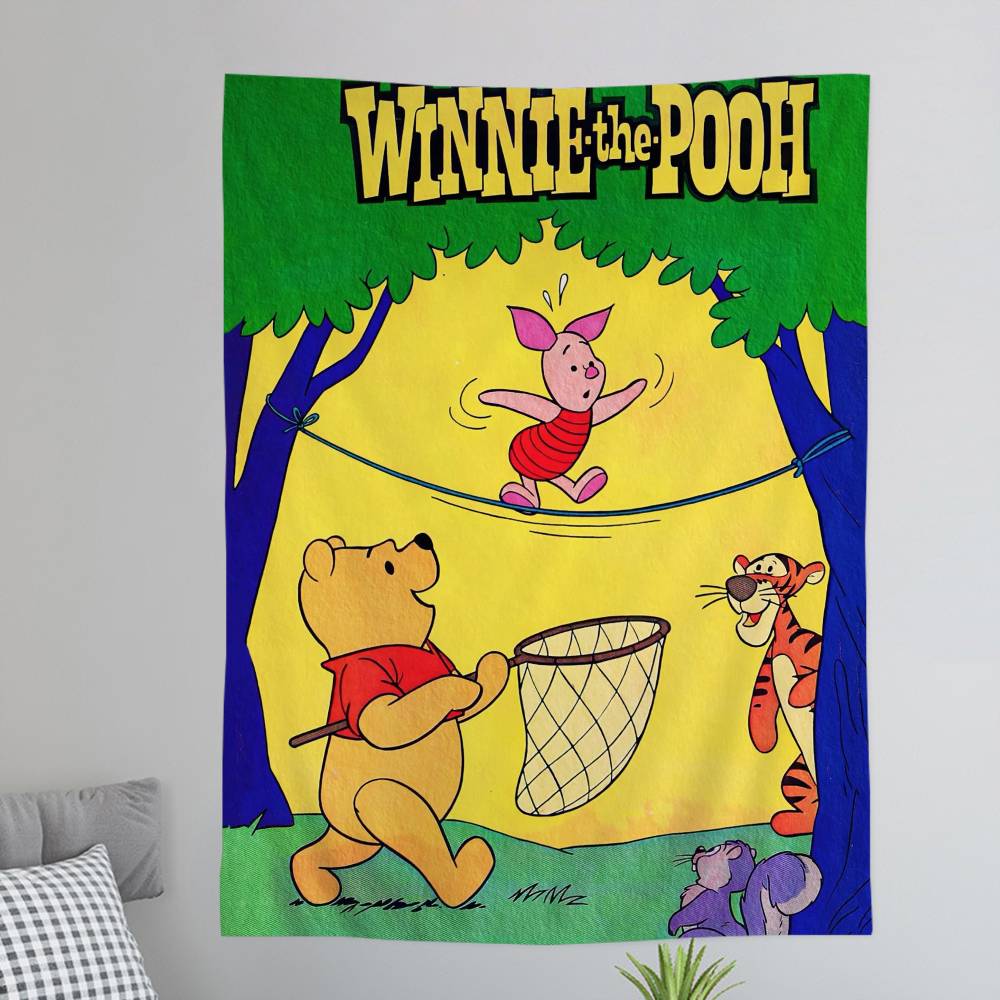 Winnie Cute the Anime Pooh DIY Wall Tapestry Hanging Tarot Hippie Wall Rugs Dorm Home Decor