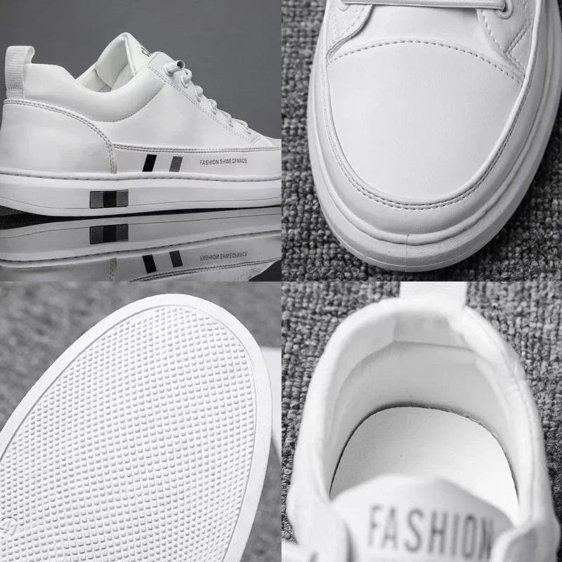 Модные новые мужские спортивные повседневные туфли для мужчин, низкие белые туфли, удобные мужские кроссовки со шнуровкой, белые теннисные туфли Zapatillas Hombre