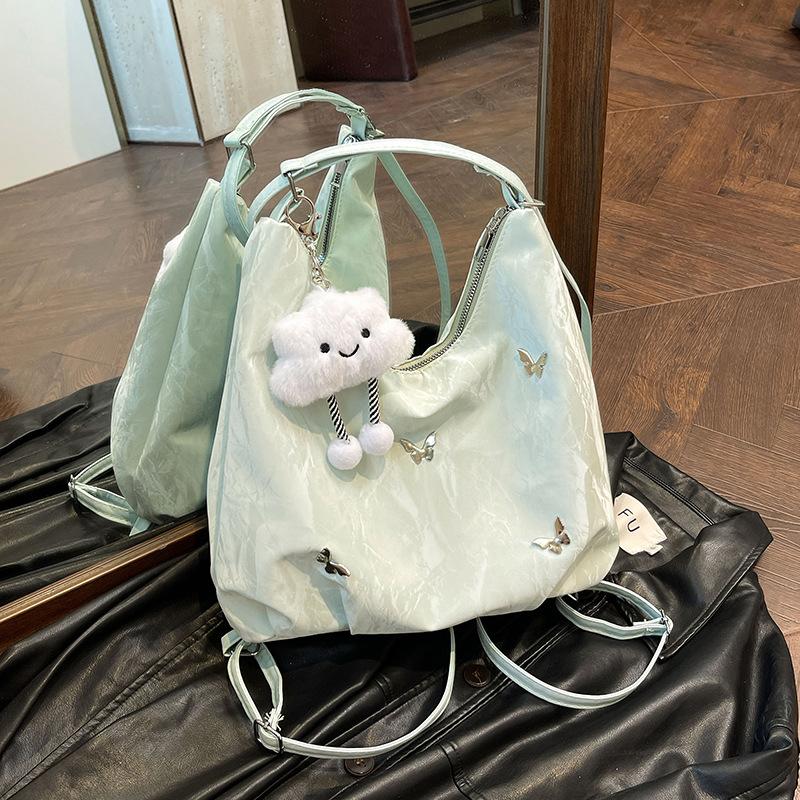 Повседневная мягкая поверхность большой емкости с бабочкой декоративная сумка через плечо модный рюкзак для поездок на работу многоцелевая сумка-тоут