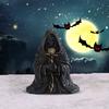Halloween Ornament Gothic Style Mysterious Black Robe Design Evil Face Statue Halloween Theme Party Decoration