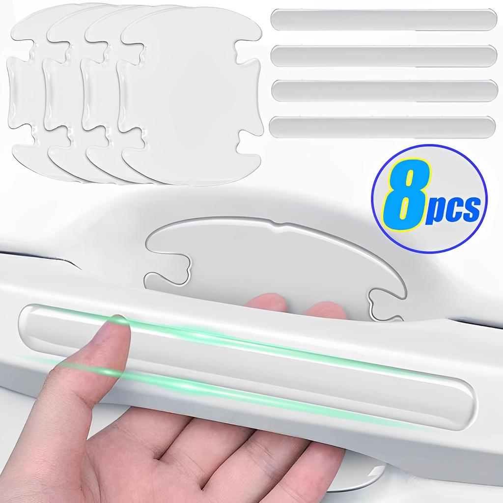 4/8Pcs Car Door Handle Bowl Scratch Protective Stickers Universal Invisible Cars Sticker Handle Anti-collision Protection Strip