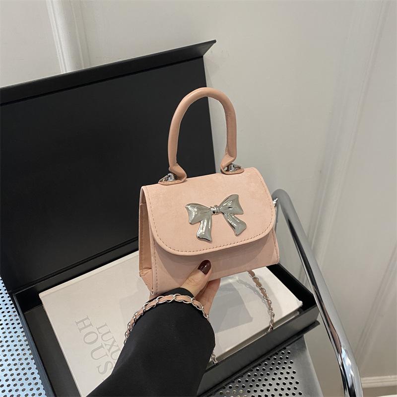 В этом году популярная женская сумка, весенняя, новая модная ретро-мини-сумка через плечо с бантом, декоративная маленькая квадратная сумка