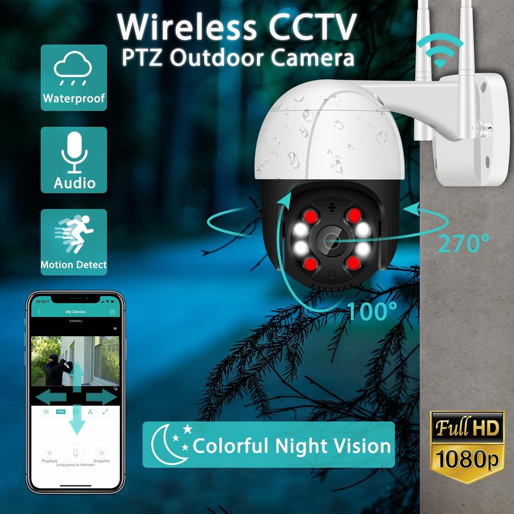 1080P Wi-Fi PTZ уличная IP-камера двустороннее аудионаблюдение 4-кратный цифровой зум красочное ночное видение высокоскоростная купольная беспроводная PTZ-камера домашней безопасности