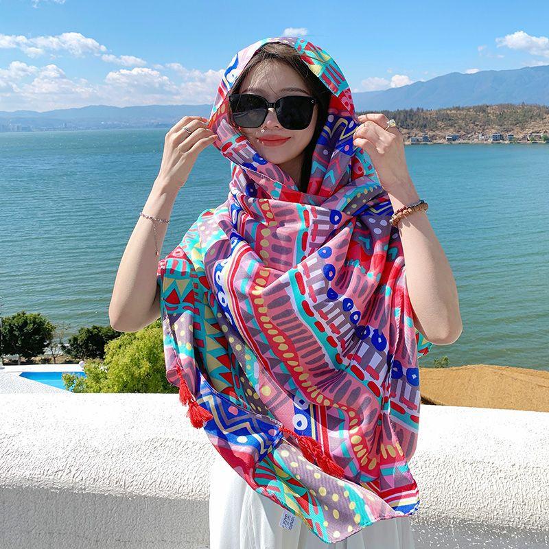 New tassel scarf Yunnan Dali tourism ethnic style shawl women's fashion versatile seaside beach towel