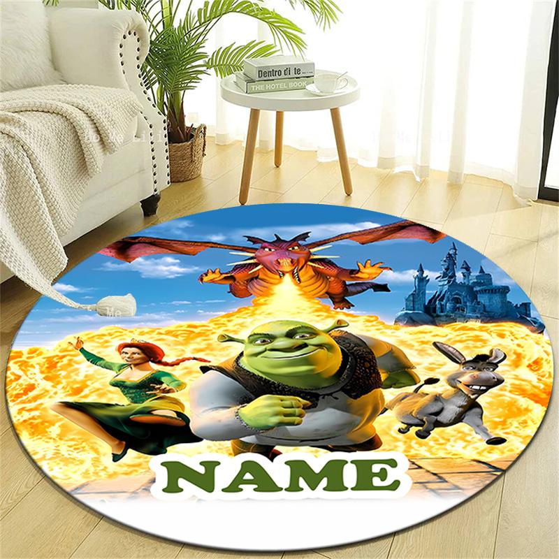 Personalized S-Shrek Round Chair Office Rug - Perfect for Mat, Office Chair & More - Ideal Gift for Birthdays and Holidays