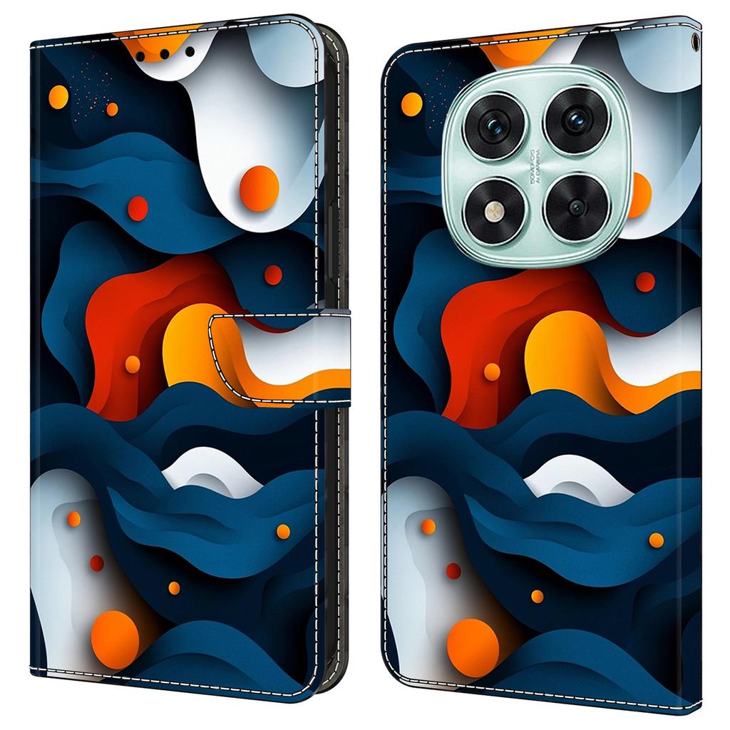 Для Xiaomi Redmi Note 14 Pro 4G Чехол Кошелек Подставка С Принтом Узор Искусственная Кожа Книжка Чехол для Телефона