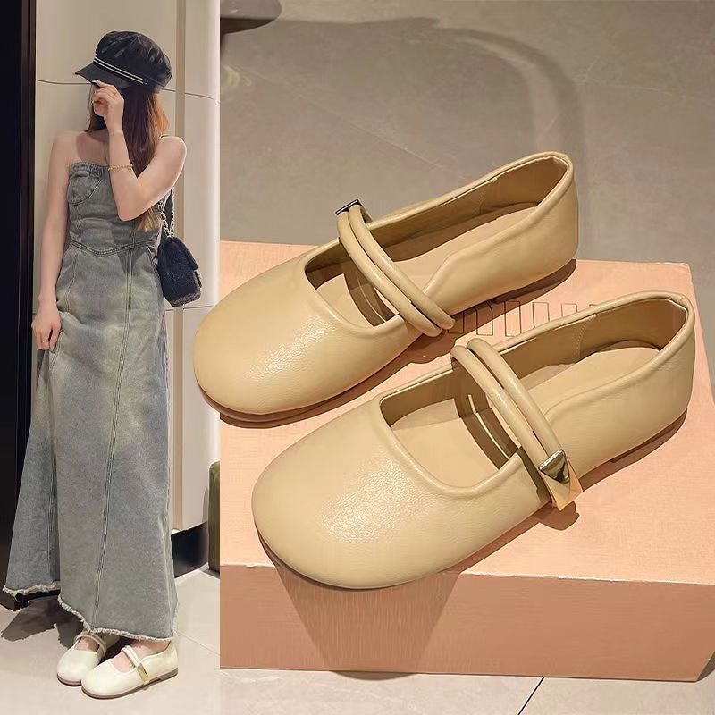 2024 новые французские туфли Luo Lianna на плоской подошве, женские повседневные туфли Мэри Джейн, мягкие туфли с пряжкой, ленивые туфли