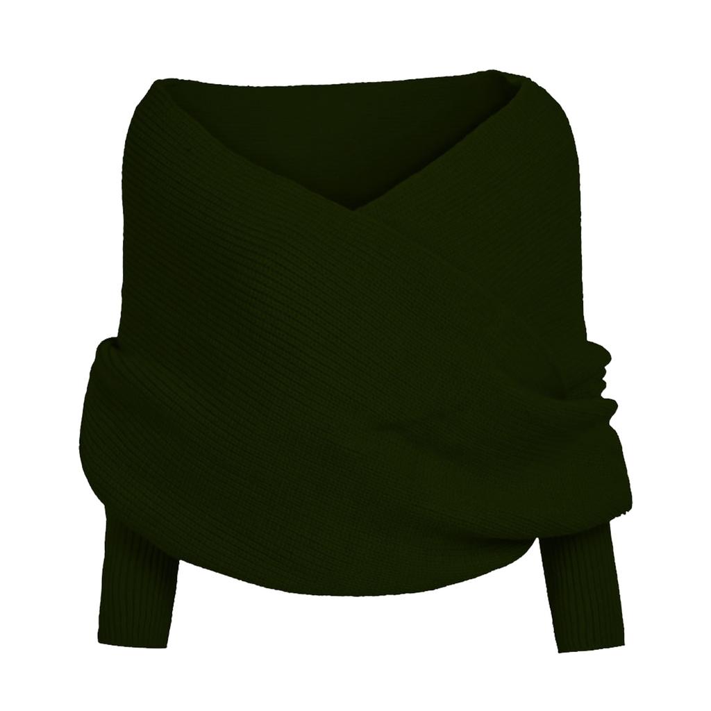 Женский однотонный шарф с рукавами вязания крючком, длинная мягкая зимняя шаль