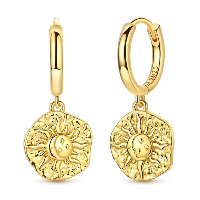 Hoops Earring 925 Silver Dolphin Heart Star Moon Sun Celtic Knot Earring for Women Girls Party Birthday Fashion Jewelry