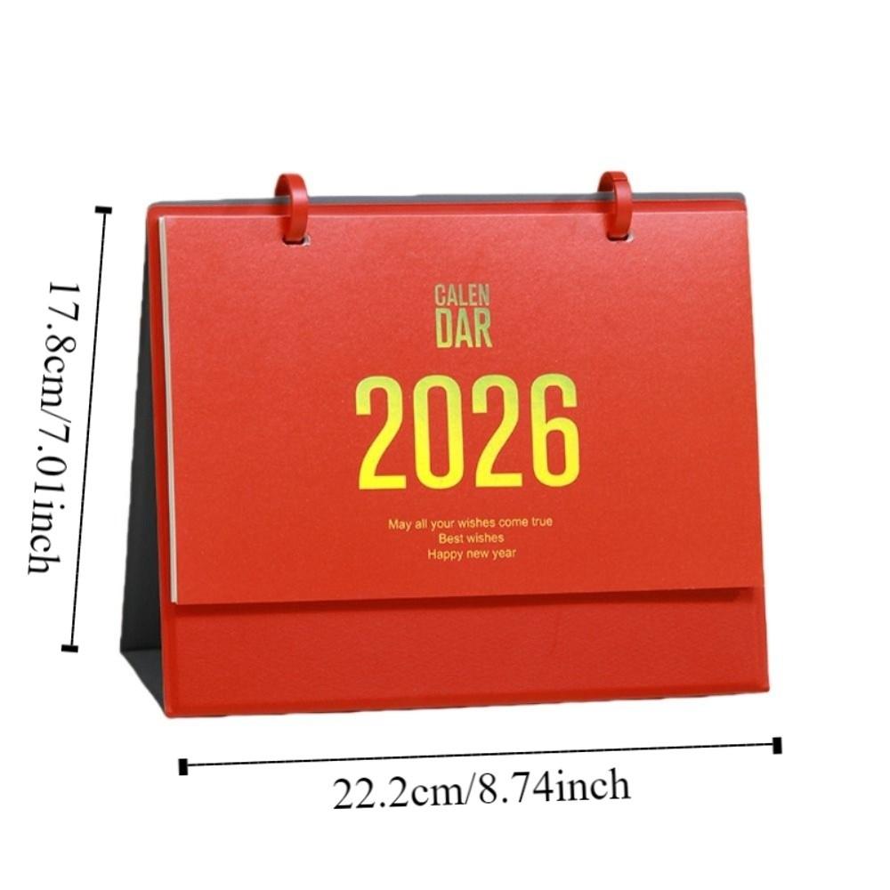 Chinese Style 2026 Desk Calendar Solid Color Month Date Display Monthly Planner Coil Binding Simple Horse Year Calendar
