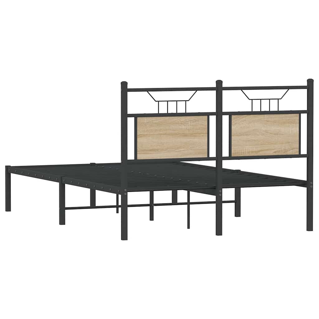 Bed Frame without Mattress Sonoma Oak Finish 120 x 190 cm Engineered Wood