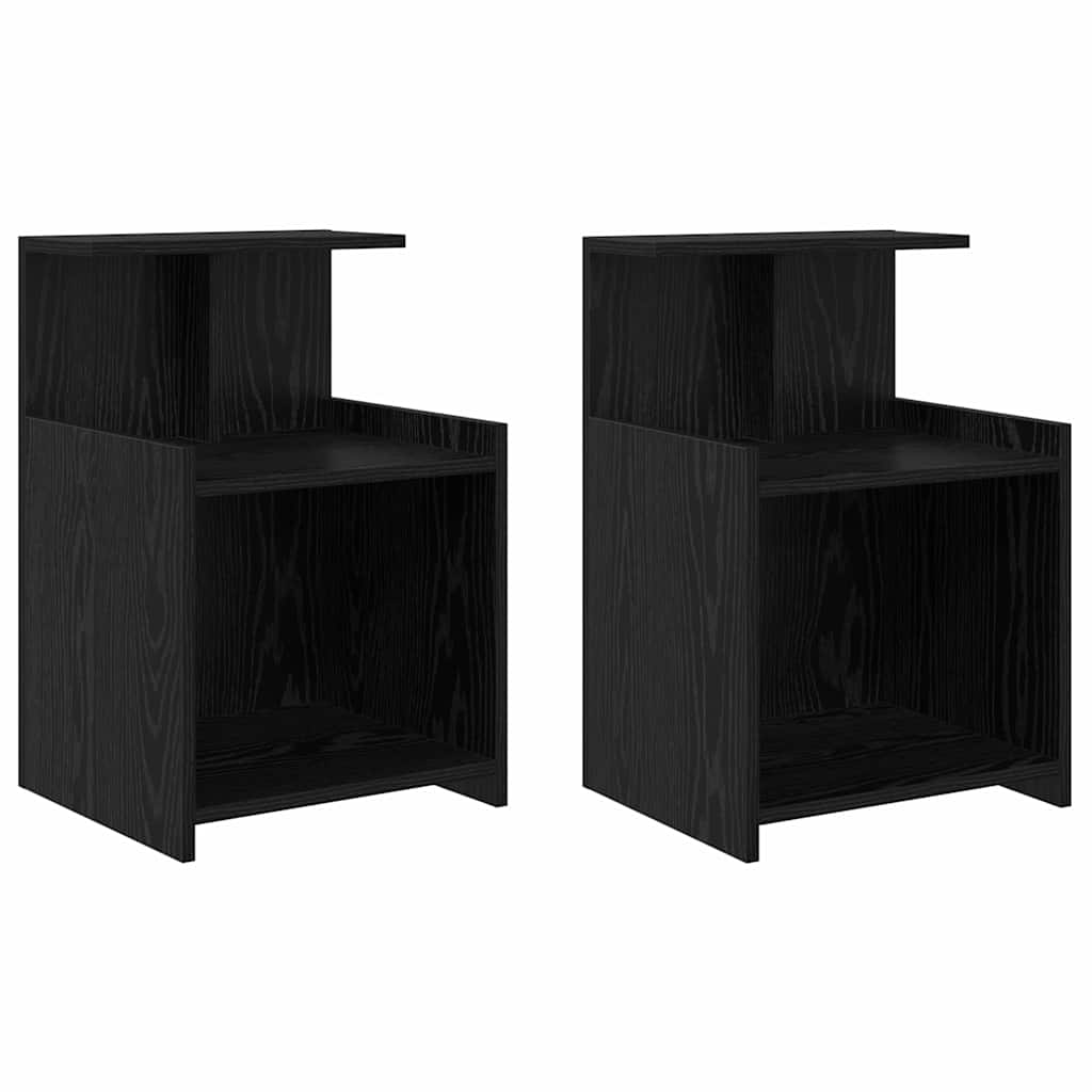 Nightstand 2 pcs Black Oak Effect 40 x 35 x 60 cm