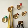 4pcs/set Mushroom Coat and Hat Hook Punch-free Solid Wood Coat Hook Nordic Log Coat Hanger Door Behind The Hook