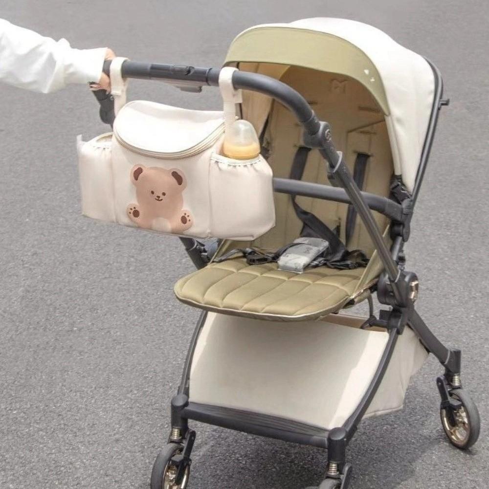 PU Leather Bicycle Handlebar Bag Large Capacity Riding Front Handle Hanging Bag  Stroller