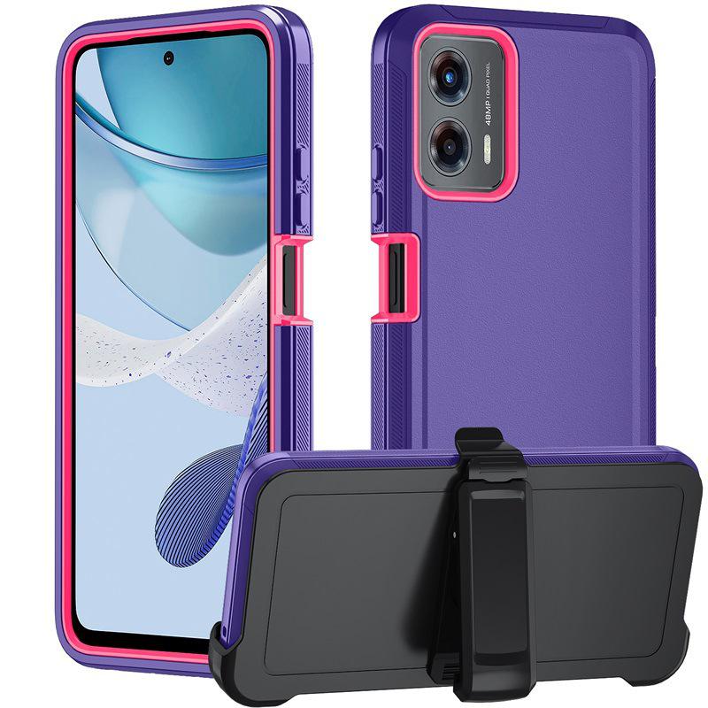 MOTO G Power 5G (2024) Чехол для телефона «Три в одном» с задним зажимом и защитой по всему краю