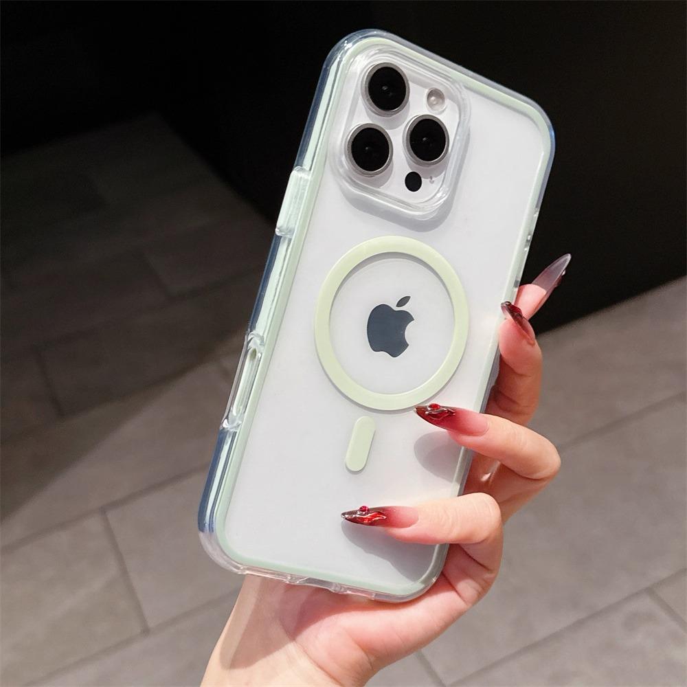 Роскошный прозрачный чехол Magsafe для iPhone 16 15 14 13 12 11 Pro Max Plus, прозрачный магнитный бампер, задние крышки