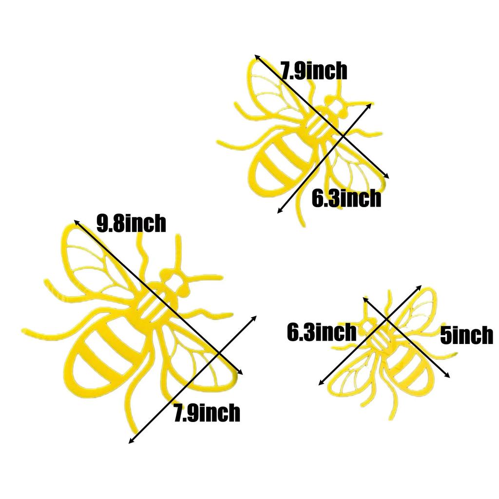 3pcs/setCreative Bee Garden Decoration, Insect Statue Rustic Style Outdoor Wall Carving Fence Decoration Beautiful Decoration