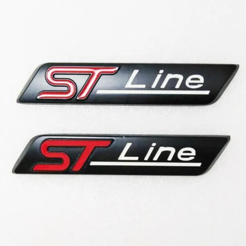 Металлическая наклейка с логотипом ST LINE, 2 шт./компл., эмблема на крыле, значок на кузове автомобиля, боковая наклейка, наклейка