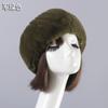 Imitation fur thin hat no empty top hat thermal hat ring head cover travel rabbit hair short plush brimless hat female white