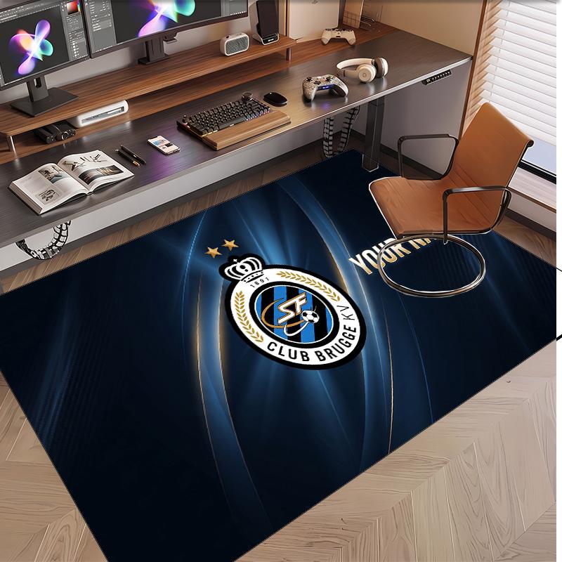 Personalized Crystal Velvet Carpet Club Brugge FC Pattern Non Slip Floor Rug