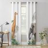 Jungle Animal Elephant And Giraffe Window Curtains For Living Room Kitchen Modern Curtains Home Decor Blinds Drapes