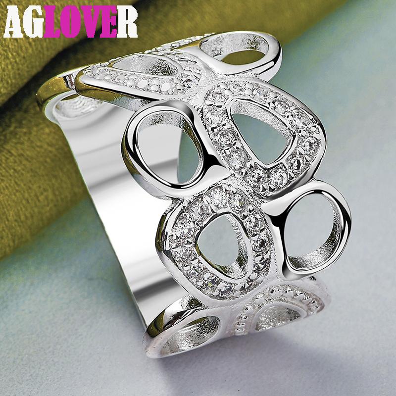 925 Sterling Silver AAA Zircon Heart Ring Jewelry