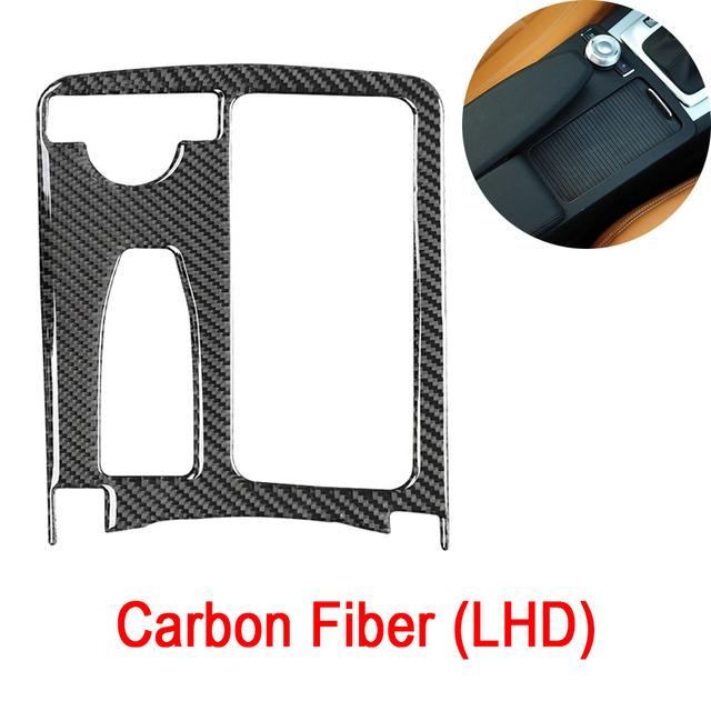 Автомобильное настоящее углеродное волокно, центральное управление, чашка для воды, панель, наклейка, наклейка для Mercedes Benz C Class W204 C200 C300 C180L E Class