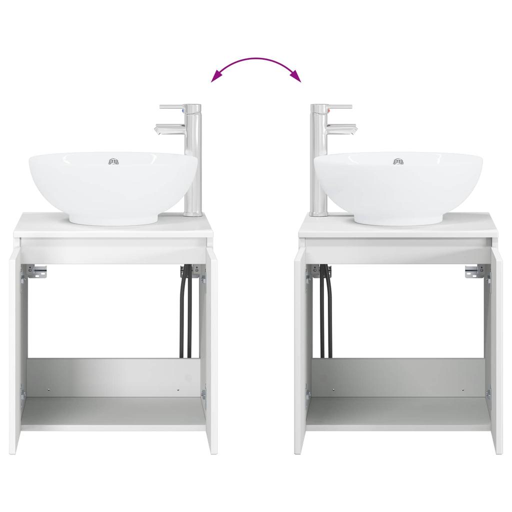Bathroom Cabinet Set 4 pcs White Engineered Wood