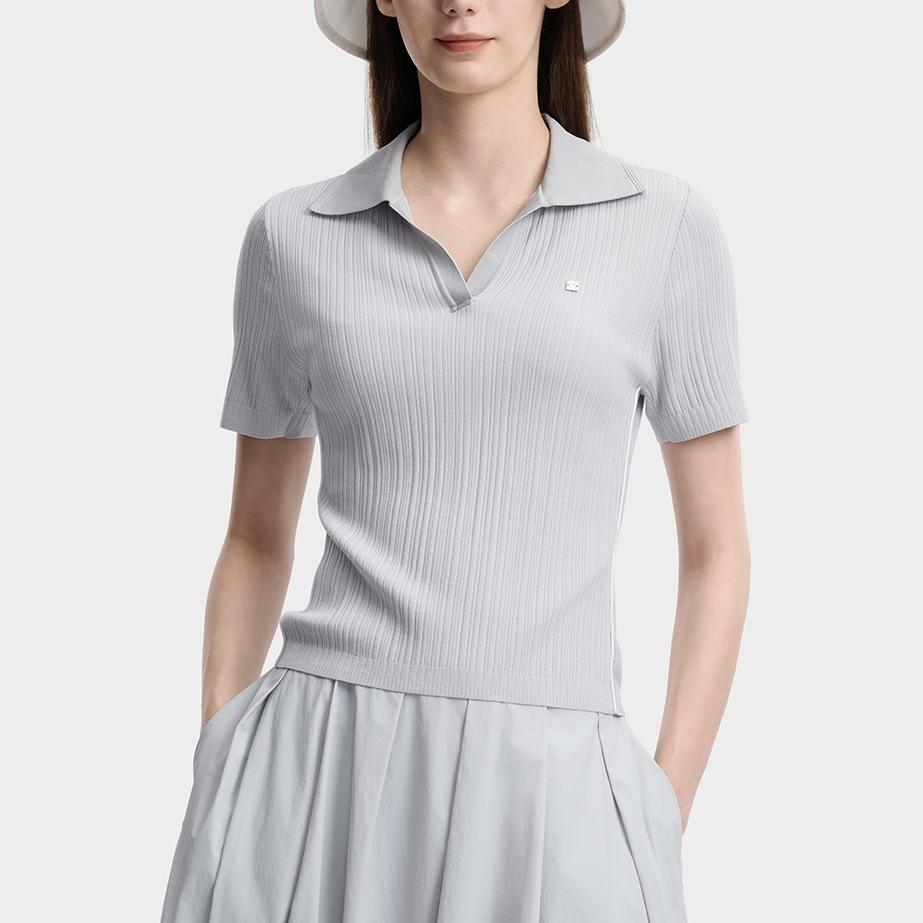 Fila Белая Однотонная Тканая Узкая Поло Женские Топы F11W623403F-GY