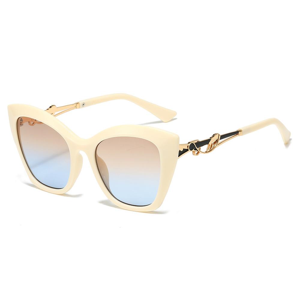 New Retro Gradient Cat Eye Women Sunglasses UV400 Personality Irregular Color Frame Trendy Glasses for Men and Women