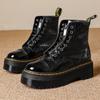 Женские ботинки зимние кожаные ботинки на платформе мужские толстые подошвы сексуальные женские панк мотоциклетные ботинки армейские ботинки большого размера