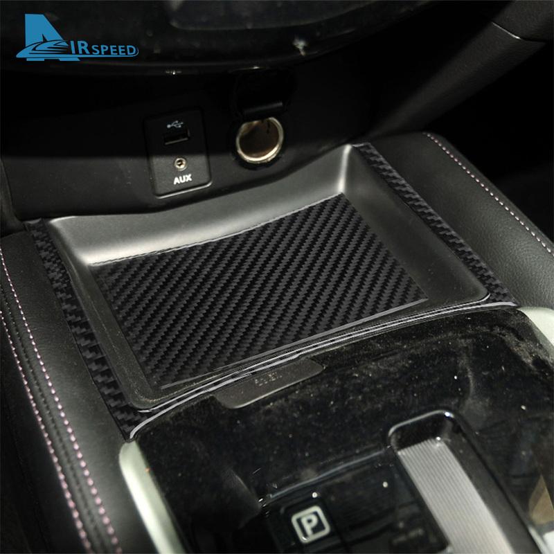 Real Soft Carbon Fiber Sticker For Nissan Rogue 2014 2015 2016 2017 2018 LHD RHD Car Central Control Storage Box Panel