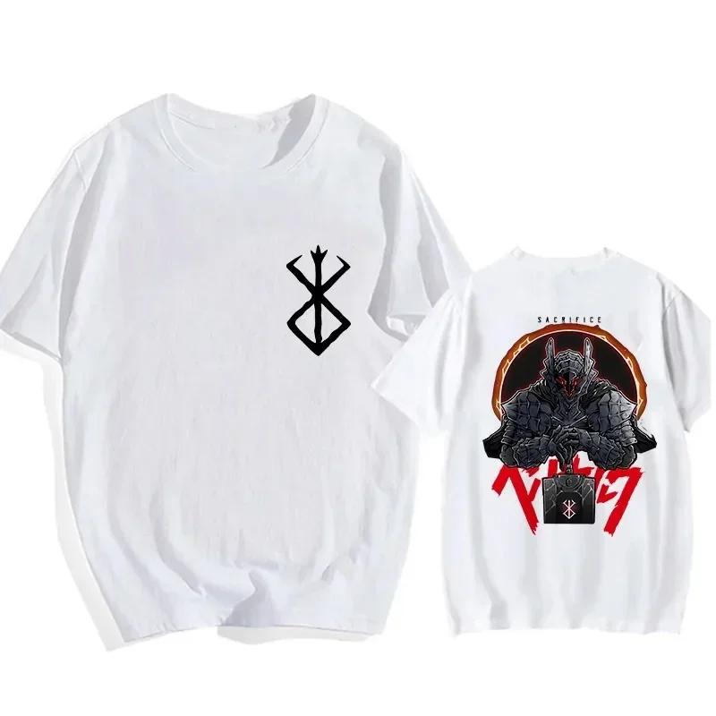Футболка больших размеров с японским аниме Harajuku Berserk Guts Eyes Print Funny, графическая футболка, уличная футболка Manga, топ, футболки в стиле хип-хоп