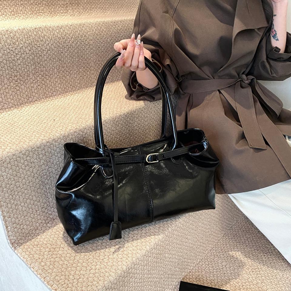 Масло ПУ Кожа Сумка-хобо Мешковатая Сумка через плечо Ретро Сумка с верхней ручкой Большая Рабочая Сумка для Женщин Девушек Сумка-тоут Работа Покупки Путешествия CLE