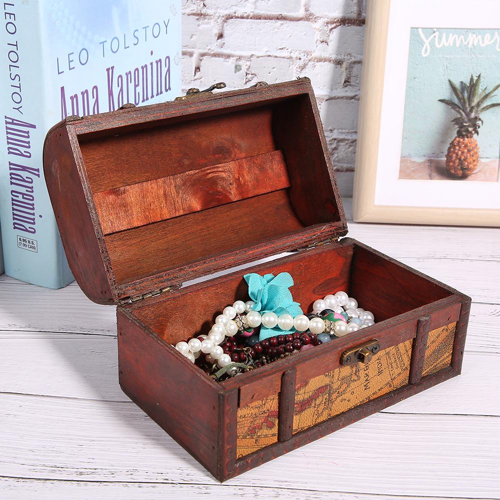 Винтажная коробка для хранения ювелирных изделий, деревянное украшение, пыленепроницаемая коробка-органайзер, чехол(Желтая карта S)
