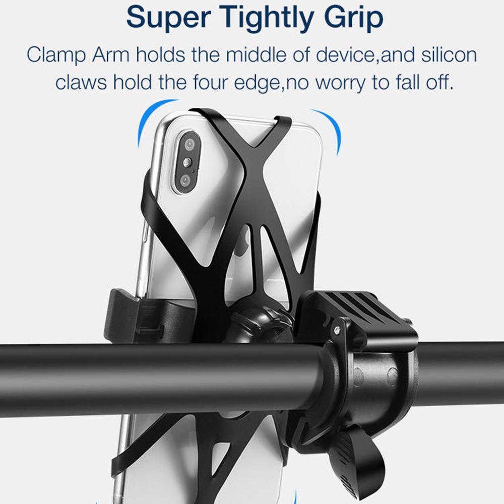 Motorcycle Bicycle Phone Mount Silicone Strap Holder Electric Scooter Navigation Stand for Outdoor Use